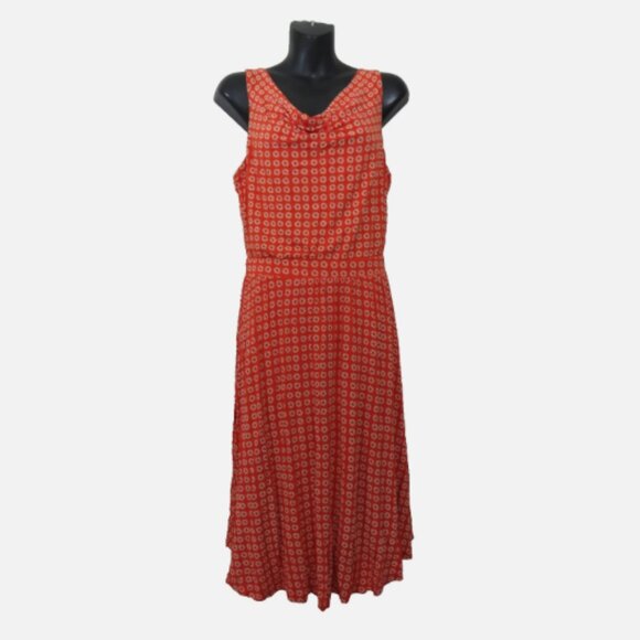 Anthropologie Maeve size Small Brianne Dress Orange Floral Print Cowl Sleeveless - Picture 1 of 6